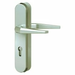 BAUHAUS Basi Schutzbeschlag ES0 VMS Hauseingangstür, Champagnerfarben, Türstärke: 38 Mm - 42 Mm, Drücker Beidseitig