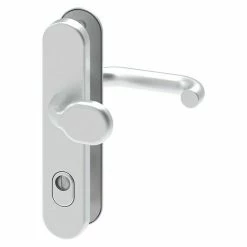 BAUHAUS Basi Schutzbeschlag SB 7500 ES1 Hauseingangstür, Aluminium, Türstärke: 38 Mm - 45 Mm, Knopf Außen, Drücker Innen, Mit Zylinderabdeckung