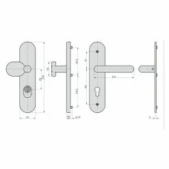 BAUHAUS Basi Schutzbeschlag SB 7500 ES1 Hauseingangstür, Aluminium, Türstärke: 38 Mm - 45 Mm, Knopf Außen, Drücker Innen, Mit Zylinderabdeckung -Online-Shop Türzargen 12 838