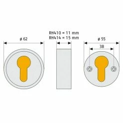BAUHAUS Abus Sicherheitsrosette RH410 Holztür, Aluminium, Stärke Schild/ Rosette: 11 Mm -Online-Shop Türzargen 12 847