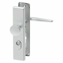 BAUHAUS Basi Schutzbeschlag SB 7500 ES0 Hauseingangstür, Aluminium, Türstärke: 50 Mm - 70 Mm, Knopf Außen, Drücker Innen, Mit Zylinderabdeckung