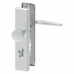 BAUHAUS Basi Schutzbeschlag SB 7500 ES0 Hauseingangstür, Aluminium, Türstärke: 50 Mm - 70 Mm, Knopf Außen, Drücker Innen, Ohne Zylinderabdeckung