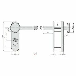 BAUHAUS Basi Schutzbeschlag SB/FS 2200K ES1 Feuerschutztür, Aluminium, Türstärke: 44 Mm - 66 Mm, Knopf Außen, Drücker Innen, Mit Zylinderabdeckung -Online-Shop Türzargen 12 887