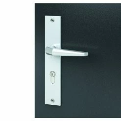 BAUHAUS Basi Schutzbeschlag ES0 VMS Hauseingangstür, Aluminium, Distanznorm: 72 Mm, Stärke Schild/ Rosette: 15 Mm, Form Drücker: Eckig -Online-Shop Türzargen 12 898