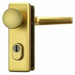 BAUHAUS Abus Schutzbeschlag KKZS700 Wohnungsabschlusstür, Messing, Türstärke: 37 Mm - 47 Mm, Knopf Außen, Drücker Innen