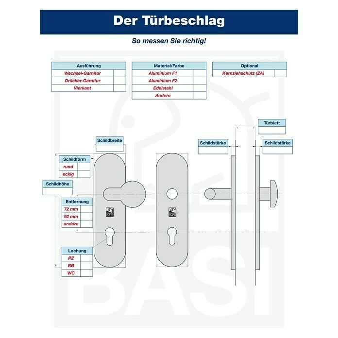 BAUHAUS Basi Schutzbeschlag ES0 VMS-ZA Hauseingangstür, Silber, Distanznorm: 72 Mm, Form Drücker: Eckig, Stärke Schild/ Rosette: 12 Mm 2 BAUHAUS Basi Schutzbeschlag ES0 VMS-ZA Hauseingangstür, Silber, Distanznorm: 72 Mm, Form Drücker: Eckig, Stärke Schild/ Rosette: 12 Mm – Bild 2