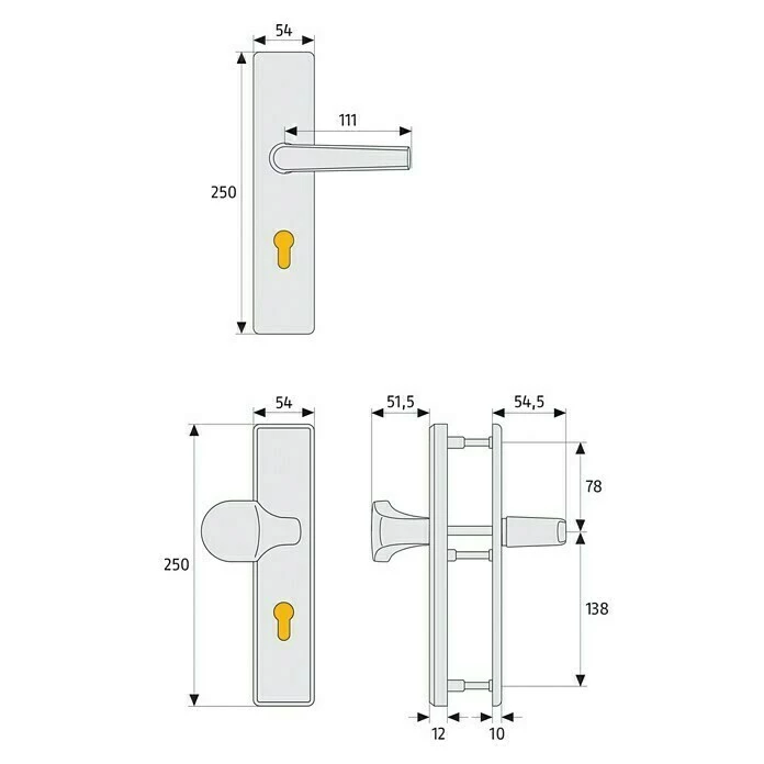 BAUHAUS Abus Schutzbeschlag KLT512 Wohnungsabschlusstür, Neusilber, Türstärke: 37 Mm - 47 Mm, Drücker Beidseitig 2 BAUHAUS Abus Schutzbeschlag KLT512 Wohnungsabschlusstür, Neusilber, Türstärke: 37 Mm - 47 Mm, Drücker Beidseitig – Bild 2