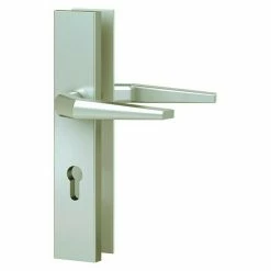 BAUHAUS Basi Schutzbeschlag ES0 VMS Zimmertür, Champagnerfarben, Drücker Beidseitig, Distanznorm: 72 Mm, Ohne Zylinderabdeckung