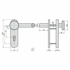 BAUHAUS Basi Schutzbeschlag SB/FS 2200K ES1 Feuerschutztür, Edelstahl, Türstärke: 44 Mm - 66 Mm, Knopf Außen, Drücker Innen, Ohne Zylinderabdeckung -Online-Shop Türzargen 12 968
