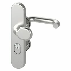 BAUHAUS Basi Schutzbeschlag SBK 7500 ES1 Kombi Hauseingangstür, Edelstahl, Türstärke: 38 Mm - 45 Mm, Knopf Außen, Drücker Innen, U-Form