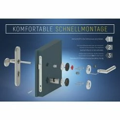 BAUHAUS Basi Schutzbeschlag SBK 7500 ES1 Kombi Hauseingangstür, Edelstahl, Türstärke: 38 Mm - 45 Mm, Knopf Außen, Drücker Innen, U-Form -Online-Shop Türzargen 12 972