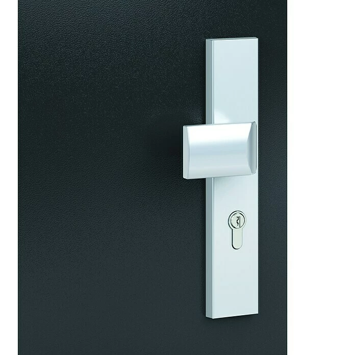 BAUHAUS Basi Schutzbeschlag ES0 VMS Hauseingangstür, Silber, Knopf Außen, Drücker Innen, Distanznorm: 72 Mm, Stärke Schild/ Rosette: 15 Mm 4 BAUHAUS Basi Schutzbeschlag ES0 VMS Hauseingangstür, Silber, Knopf Außen, Drücker Innen, Distanznorm: 72 Mm, Stärke Schild/ Rosette: 15 Mm – Bild 4