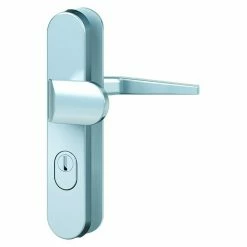 BAUHAUS Basi Schutzbeschlag ES0 VMS Hauseingangstür, Silber, Distanznorm: 92 Mm, Mit Zylinderabdeckung, Stärke Schild/ Rosette: 15 Mm